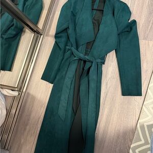 JustFab Teal Belted Coat